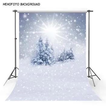 Mehofond Žiemos Fone Sniego Lyguma Miško Saulės Snaigės Kūdikio Portretas Kalėdų Fotografijos Fono Nuotrauka Studi