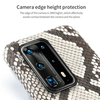 LANGSIDI python odos telefoną atveju Huawei P40 PRO mate 20 30 lite natūralios odos galinio dangtelio garbę 20 20s 8x v30