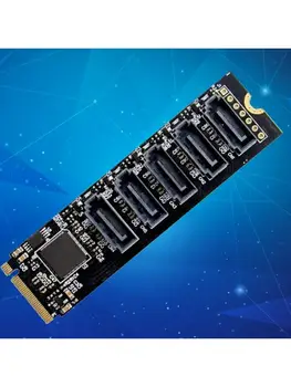 5 Uostuose NVMe SATA Disko Masyvo Kortele,-Ultra Plonas PCI-E 3.0 prie SATA 16G Aliuminio