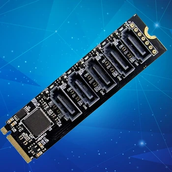 5 Uostuose NVMe SATA Disko Masyvo Kortele,-Ultra Plonas PCI-E 3.0 prie SATA 16G Aliuminio