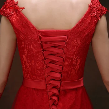 Vakarinę suknelę m. naujos nuotaka vestuvių skrudinta duona mada korėjos versija ilgą dalyje Slim red-line suknelė nėrinių prom dress