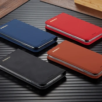 Atvartas Magnetinio Odinis dėklas, skirtas Samsung Galaxy S10 lite S8 S9 plus A50 A70 A20 Note10 Piniginės Kortelės Turėtojas atveju iphone11 pro