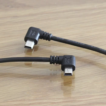 20cm 0,2 m USB 2.0 Male į MINI USB 2.0 Male 90 Laipsnių Kampu kabelis mini USB kairę arba į dešinę Kampu Duomenų Įkrovimo Kabelis