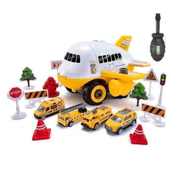 Modeliavimo Vaikų Dovanos emble Lėktuvo Žaislas su Mini Sunkvežimis Automobilio