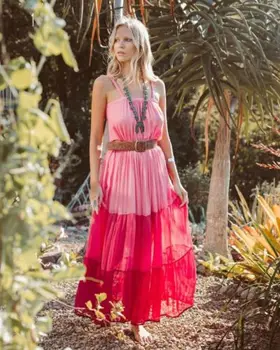 UK Moterys Boho Gėlių Ilgas, Maxi Suknelė Vakare Šalies Paplūdimio Suknelės Vasaros Sundress