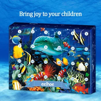 Kalėdų Kalendorius Dovanų Dėžutėje 24 Rinkinių Staigmena Aklas Langelį Kalėdų Elnių Kalėdų Senelio Papuošalai/Sea World