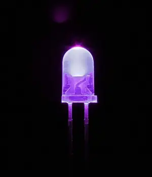 100vnt F5 5mm Turas Ultra Violet LED UV 390-395nm Raudonos Lempos 