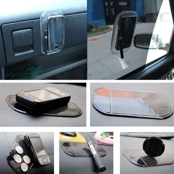 Automobilių įtaisą voras anti-slip mat auto salono prietaisų skydelio telefono monetos gelio pagalvėlės ilgalaikio gelio dvipusis automobilių neslidus kilimėlis 13*7cm