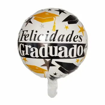 10vnt 18inch Turo ispanijos Folija Balionai Felicidades Graduado Oro Globos Laimingas Baigimo Apdailos Helio Kamuolius Prekes