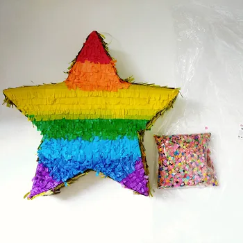 Rainbow Star Formos Pinata su Konfeti Įdarai vaiko Gimtadienio Plaka Rekvizitai Kalėdų Dekoracijas Para Fiestas