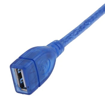 Skaidri Mėlyna USB 2.0 Išplėtimo Kabelių linijos Duomenų eilutė Vyrų ir moterų kabelis 0.3 m, 1,5 m, 3m ,5m,10m