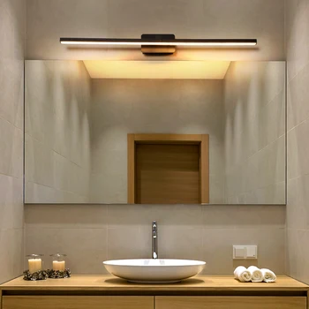 Juoda/balta Modernios led veidrodis šviesos diodų (led) Sienos Lempa, tualetinis stalelis vonios kambarys šviesos aliuminio led Siena Šviesos miegamojo lempa AC90-260V