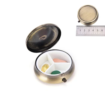 50mm Metalinis Konteineris Medicina Atveju Apvalių Tablečių Dėžutės 