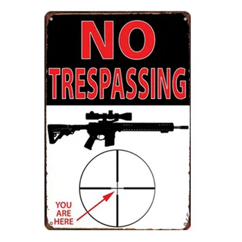 Sienų Dekoras Įspėjimas Pavojus, No Trespassing Gun Metal Ženklai Vyras Įspėjimo Vaizdo Stebėjimo Saugokitės Žmona Derliaus Plakatas YN187