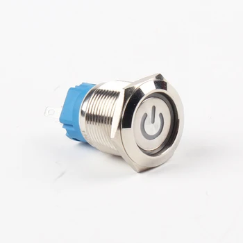 Naujo tipo 19mm Vandeniui Akimirksnį latching Nerūdijančio Plieno Metalo Doorbell Bell Ragų Tiesioginio maitinimo žiedas Mygtuką Perjungti LED