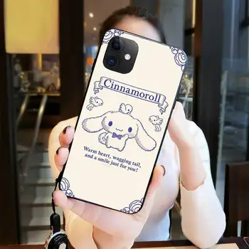 Mielas Animacinių filmų Šuo Cinnamoroll Telefono dėklas Skirtas iphone 12 11 Pro Max Mini XS Max 8 7 6 6S Plus X 5S SE 2020 XR Dangtis