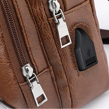 2020 Vyrų USB Įkrovimo Maišelį Vyrų Krūtinės Krepšys Užsakymą PU, PVC Pečių Maišą Įstrižainės Paketą 