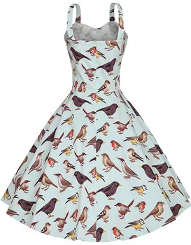 Senovinių Gėlių Spausdinti Suknelė - Moterims, Elegantiškas Kokteilis Suknelė be Rankovių Midi Suknelė 1950 Retro Rockabilly Swing Suknelė