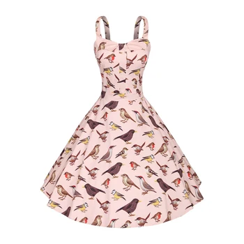Senovinių Gėlių Spausdinti Suknelė - Moterims, Elegantiškas Kokteilis Suknelė be Rankovių Midi Suknelė 1950 Retro Rockabilly Swing Suknelė
