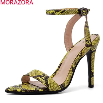 MORAZORA 2020 naują atvykimo moterų sandalai Gyvatė sexy plonas aukšti kulniukai, batų sagtis vasaros šalis vestuvių bateliai moteris, didelis dydis 43