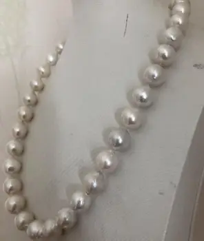 Spalvingas 13-15mm balta baroko perlas karoliai 18inch 36