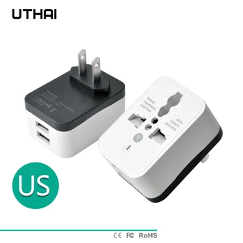 UTHAI F024 USB Konversijos Lizdas Nešiojama Mini Eilės Plug Konversijos Kištukas jungtinė karalystė, JAV, ES Multi-funkcija Universalus Lizdas kištukinis Lizdas