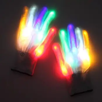 200 porų spalvotu LED Pirštinės Rave Šviesos Piršto Apšvietimas Mirksi Pirštinės Unisex skeletas Pirštinės