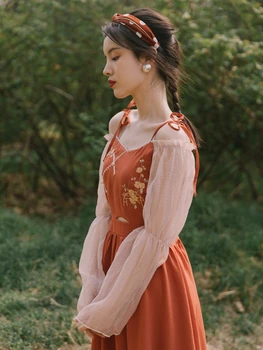 2019 naujas mados moterų suknelės Derliaus literatūros nacionalinės stiliaus aukšto juosmens siuvinėta suknelė