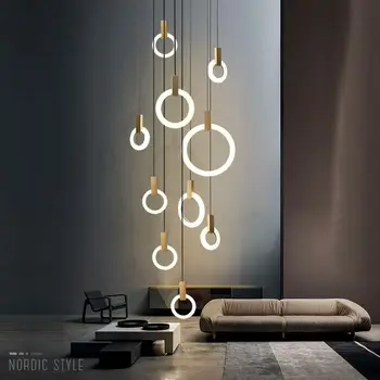 Medinis žiedas sieniniai šviestuvai Asmenybės aukštos kokybės apvalus pakabukas lempa namuose papuošti gyvenimo valgomasis kabo Lempa