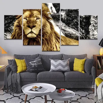 Sienos Menas Spausdinti Karalius Liūtai Plakatų Ir Grafikos Paveikslai Tapyba Gyvūnų, 5 Skydas Namų Dekoro Nuotrauką