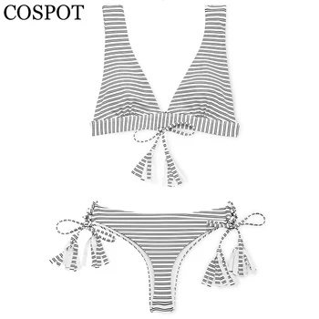 COSPOT Bikini Komplektas 2019 maudymosi kostiumėlį, maudymosi Kostiumėliai Moterims, Dryžuotas Push Up Bikini, Maudymosi Kostiumą, Moteris Maillot De Bain Femme 2019