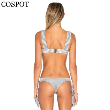 COSPOT Bikini Komplektas 2019 maudymosi kostiumėlį, maudymosi Kostiumėliai Moterims, Dryžuotas Push Up Bikini, Maudymosi Kostiumą, Moteris Maillot De Bain Femme 2019