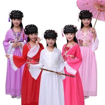 Vaikų kostiumas princesė dress Guzheng veiklos paslaugų nuotrauka kostiumai Tango Hanfu kilnus mergina kostiumai, kostiumai
