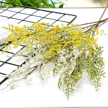 Gėlių kompozicijų Žolės baltos dirbtinės gėlės namų stalo apdailos putų netikrą augalai