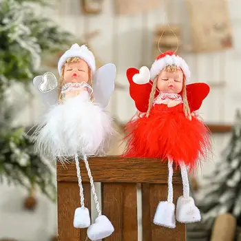 Kalėdų Eglutės papuošalus Mielas Angelas Lėlė Mergaitė Pakabukas Medinis Navidad Naujųjų Metų Kalėdų Eglučių Papuošalai Kalėdų Dovana Vaikams