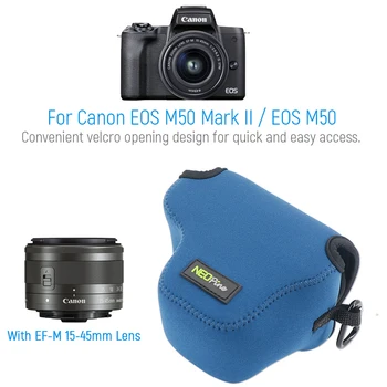 Neopreno Fotoaparato Dėklas Case Bag for Canon EOS M50 Mark II/EOS M50 Su EF-M 15-45mm Lęšių