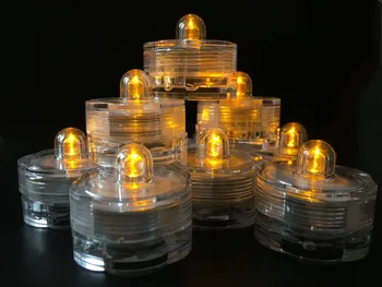 100VNT Gėlių formos Vandeniui Povandeninis led žvakė tealight flameless Šalis Vestuvių Vaza lempa stalo puošmena Dekoras-Gintaro