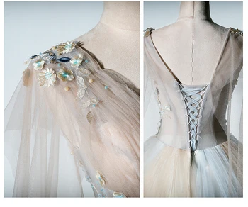 Realių peties šydas, siuvinėjimo prabanga kamuolys suknelė viduramžių suknelė Renesanso suknelė karalienės Viktorijos Belle Kamuolys suknelė