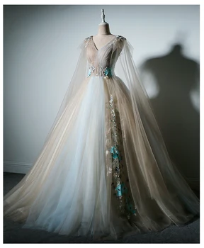 Realių peties šydas, siuvinėjimo prabanga kamuolys suknelė viduramžių suknelė Renesanso suknelė karalienės Viktorijos Belle Kamuolys suknelė