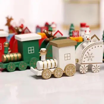 HUIRAN Medinių Kalėdų Traukinys Ornamentu Linksmų Kalėdų Dekoracija Namuose Kalėdų Dovana, Amatų Stalo Dekoro Navidad Naujųjų Metų 2021