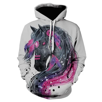 Nauji karšto gyvūnų 3D Spausdinimo Palaidinės Dažytos arklių Vyrų/moterų hoodie prekės ženklo dizainas harajuku megztinis Rudenį Ir Žiemą Hoodie