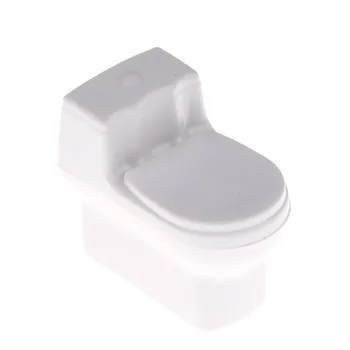 Aukščiausios Kokybės 1:20 Baltos Unpainted Tualetas Modelis Lėlės Namas Miniatiūriniai Baldai