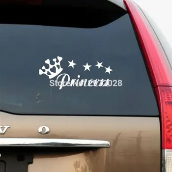 10 x Naujas Gražių Princess Crown Automobilio Kūrybos Aksesuaras Decal Animacinių filmų Automobilio šviesą Atspindintis Lipdukas Kūno Decal Kūrybinio Modelio Vinilo
