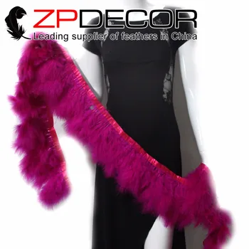 ZPDECOR 2yards/lot 4-6inch(10-15cm) Atsargų Hot pink Marabou Turkija Pūkas Plunksnų Pakraštyje Apdaila Parduoti Pigiai