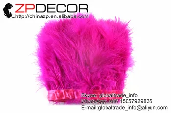 ZPDECOR 2yards/lot 4-6inch(10-15cm) Atsargų Hot pink Marabou Turkija Pūkas Plunksnų Pakraštyje Apdaila Parduoti Pigiai