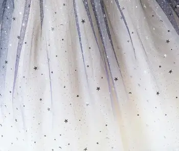 Elegantiškas Pusė Rankovių Žvaigždė Danguje Merginos Princesė Suknelė Gėlių Mergaičių Purus Vestuvių vakarinę Suknelę Vaikų Podiumo Kostiumas 4-13T