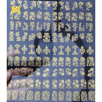 3D Lipdukai Nagams Folija Gėlių Slankiklį Dizaino Nagų Slankmačiai Nagai Lipdukai, Manikiūro Aukso Slankiklį Nails
