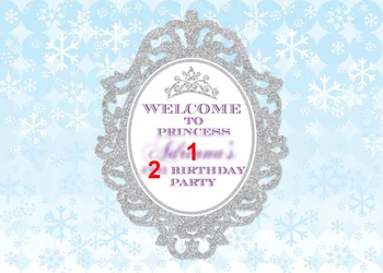 Custom Užšaldyti Princess Crown Žiemos Snaigės 1 fonas Aukštos kokybės Kompiuteris spausdinti gimtadienio fone
