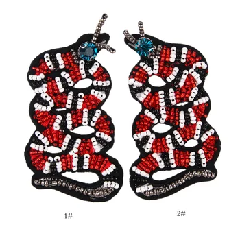 GUGUTREE zawalcowany siuvinėjimo gyvatė dėmės raudonos dėmės emblemos aplikacijos lopai drabužių ZK-237