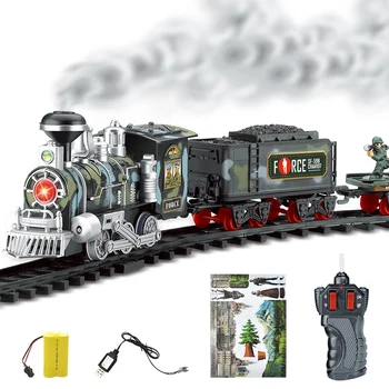 RC Gabenti Geležinkeliais, Automobilių Elektros Garo Dūmų Bėgių kelio Traukinio Imitavimo Modelį Įkrovimo Rinkinys Modelis Žaislas Žaislas